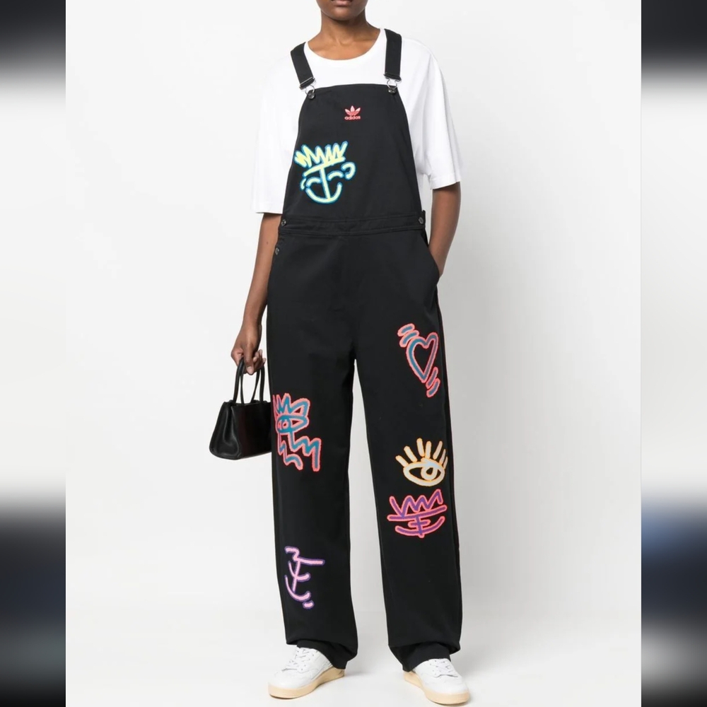 Adidas Originals Pride Overalls Black with Love Unites print Size Medium Unisex